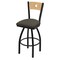 Holland Bar Stool Co 25" Swivel Counter Stool, Black Wrinkle, Nat Back, Graph Chalice Seat 83025BWNatMplB019 - alternate 1